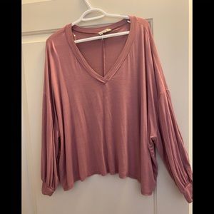 Dress Up Mauve Long Sleeved V-Neck Tunic